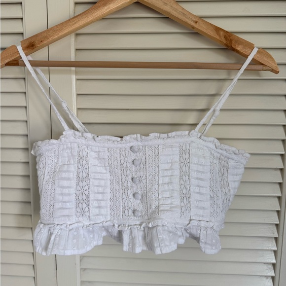 American Eagle white eyelet lace bustier top - Picture 2 of 3